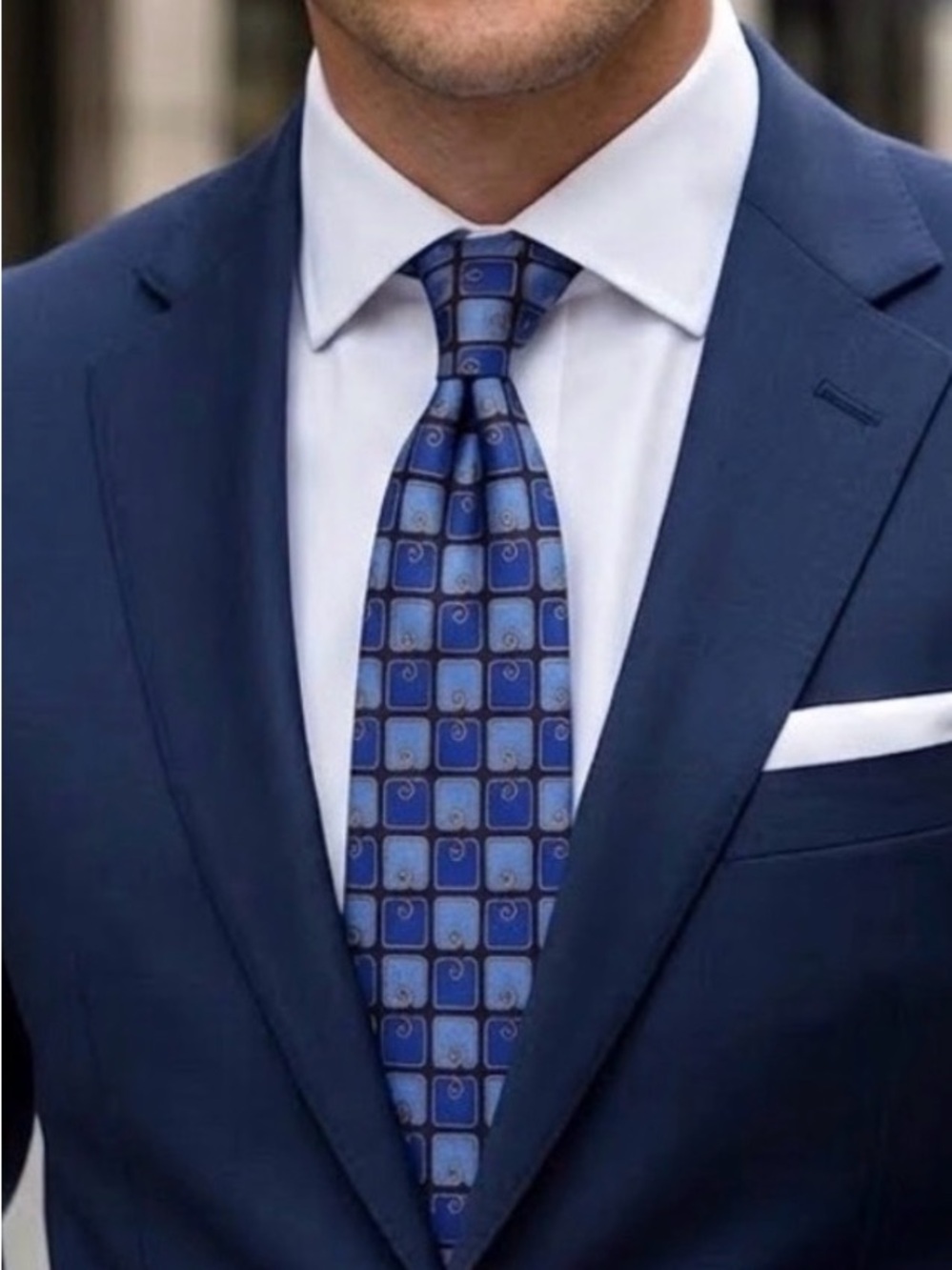 Bullock and Jones Blue Silk Tie